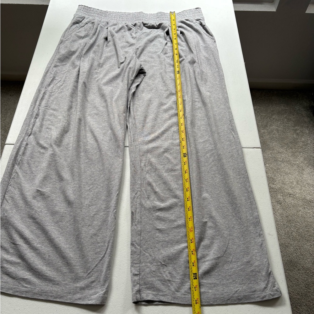 AnyBody Womens Lounge Cozy Soft Knit Wideleg Pants Size Large Gray Elastic Waist - Picture 13 of 15